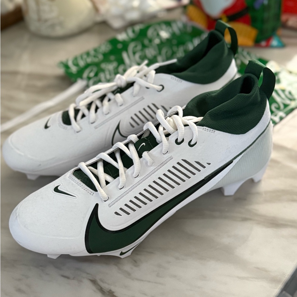 Nike Vapor Edge Pro 360 2 TB White Fir Green Football Cleats Mens 10